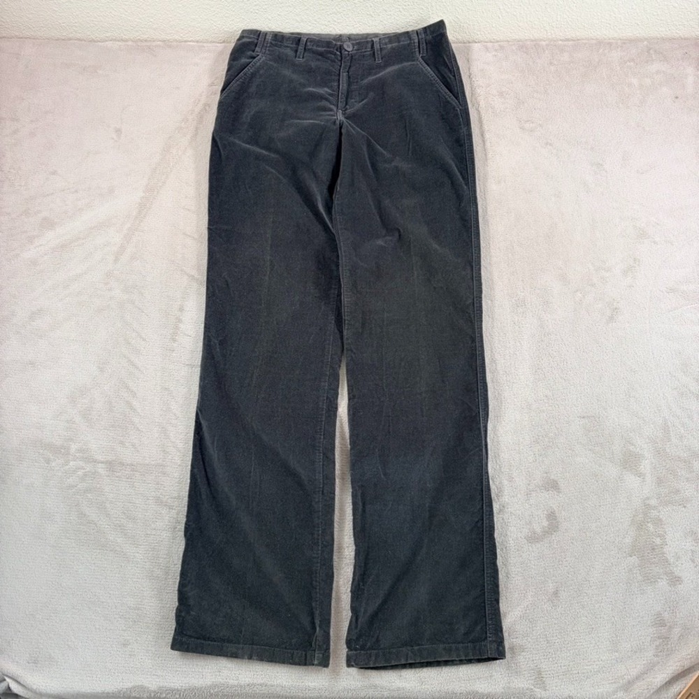 VTG Armani Collezioni Trouser Pants in Grey Velvet Straight Wide Leg Men 34x37